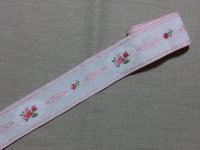 お花の刺繍トリム（ピンク）R-II-１